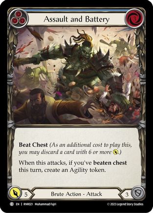 Assault and Battery (Blue) (RNR021) - Blitz Deck: Heavy Hitters - Rhinar