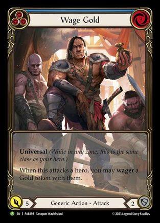 Wage Gold (Blue) - FAB198 (FAB198) - Flesh and Blood: Promo Cards Rainbow Foil