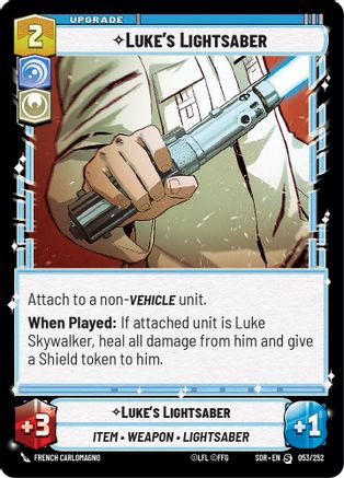 Luke's Lightsaber (053/252) - Spark of Rebellion Foil