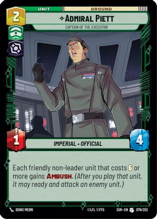 Admiral Piett - Captain of the Executor (079/252) - Spark of Rebellion Foil