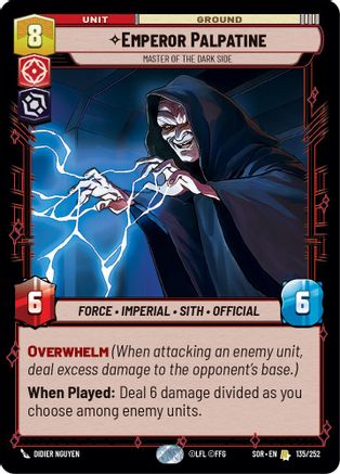 Emperor Palpatine - Master of the Dark Side (135/252) - Spark of Rebellion Foil