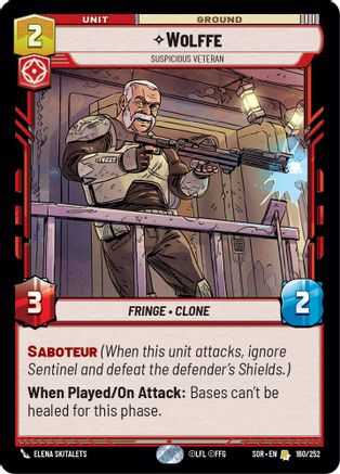 Wolffe - Suspicious Veteran (160/252) - Spark of Rebellion Foil