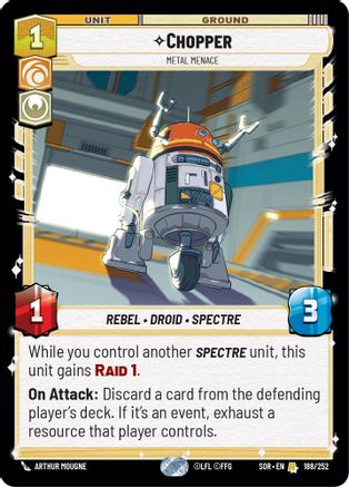 Chopper - Metal Menace (188/252) - Spark of Rebellion Foil