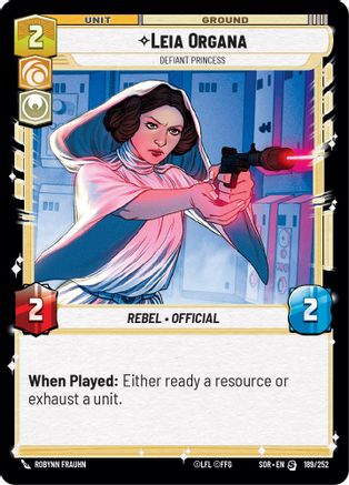 Leia Organa - Defiant Princess (189/252) - Spark of Rebellion Foil