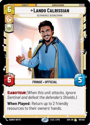 Lando Calrissian - Responsible Businessman (197/252) - Spark of Rebellion Foil