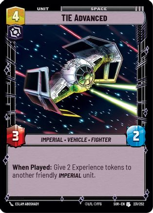 TIE Advanced (231/252) - Spark of Rebellion Foil