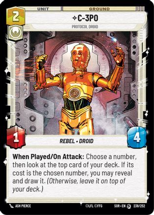 C-3PO - Protocol Droid (238/252) - Spark of Rebellion Foil