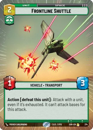Frontline Shuttle (Hyperspace) (374) - Spark of Rebellion Foil