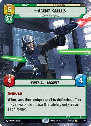 Agent Kallus - Seeking the Rebels (Hyperspace) (379) - Spark of Rebellion Foil