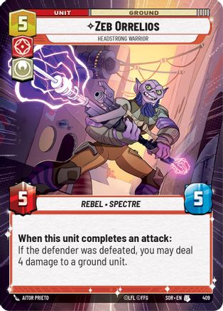 Zeb Orrelios - Headstrong Warrior (Hyperspace) (409) - Spark of Rebellion Foil