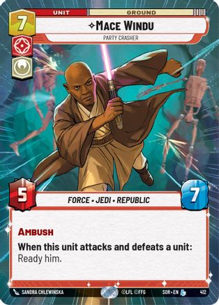 Mace Windu - Party Crasher (Hyperspace) (412) - Spark of Rebellion Foil