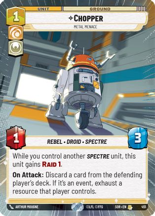 Chopper - Metal Menace (Hyperspace) (451) - Spark of Rebellion Foil