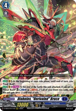 Diabolos, "Unrivaled" Bruce (D-SS12/011EN) - D-SS12: Triple Drive Booster