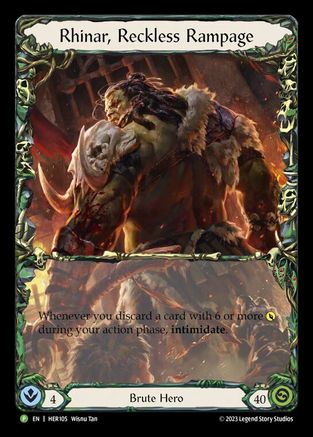 Rhinar, Reckless Rampage - HER105 (HER105) - Flesh and Blood: Promo Cards Rainbow Foil