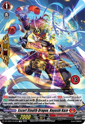 Escort Stealth Dragon, Hayashi Kaze (13) (DZ-TD01/013EN) - DZ-TD01: Start Up Trial Deck "Dragon Empire"