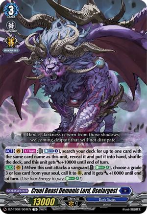 Cruel Beast Demonic Lord, Oselargest (DZ-TD02/001EN) - DZ-TD02: Start Up Trial Deck "Dark States"