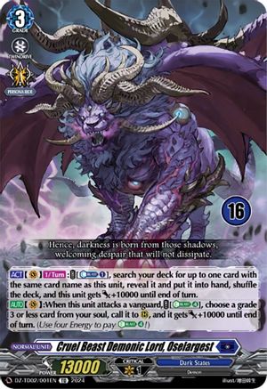 Cruel Beast Demonic Lord, Oselargest (16) (DZ-TD02/001EN) - DZ-TD02: Start Up Trial Deck "Dark States"