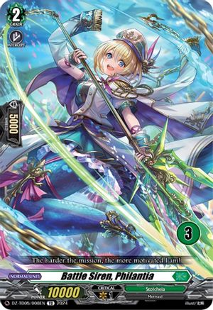 Battle Siren, Philantia (3) (DZ-TD05/008EN) - DZ-TD05: Start Up Trial Deck "Stoicheia"