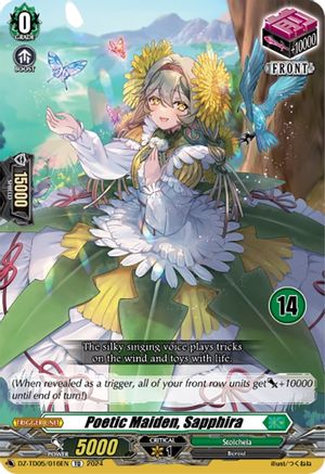 Poetic Maiden, Sapphira (14) (DZ-TD05/016EN) - DZ-TD05: Start Up Trial Deck "Stoicheia"