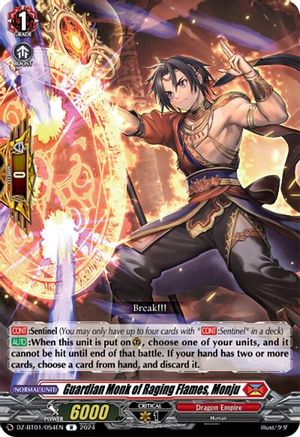 Guardian Monk of Raging Flames, Monju (DZ-BT01/054EN) - DZ-BT01: Fated Clash