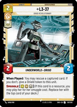L3-37 - Droid Revolutionary (197/262) - Shadows of the Galaxy Foil