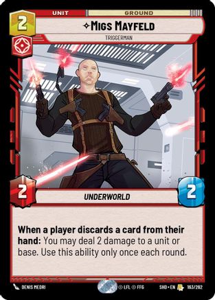 Migs Mayfeld - Triggerman (163/262) - Shadows of the Galaxy Foil