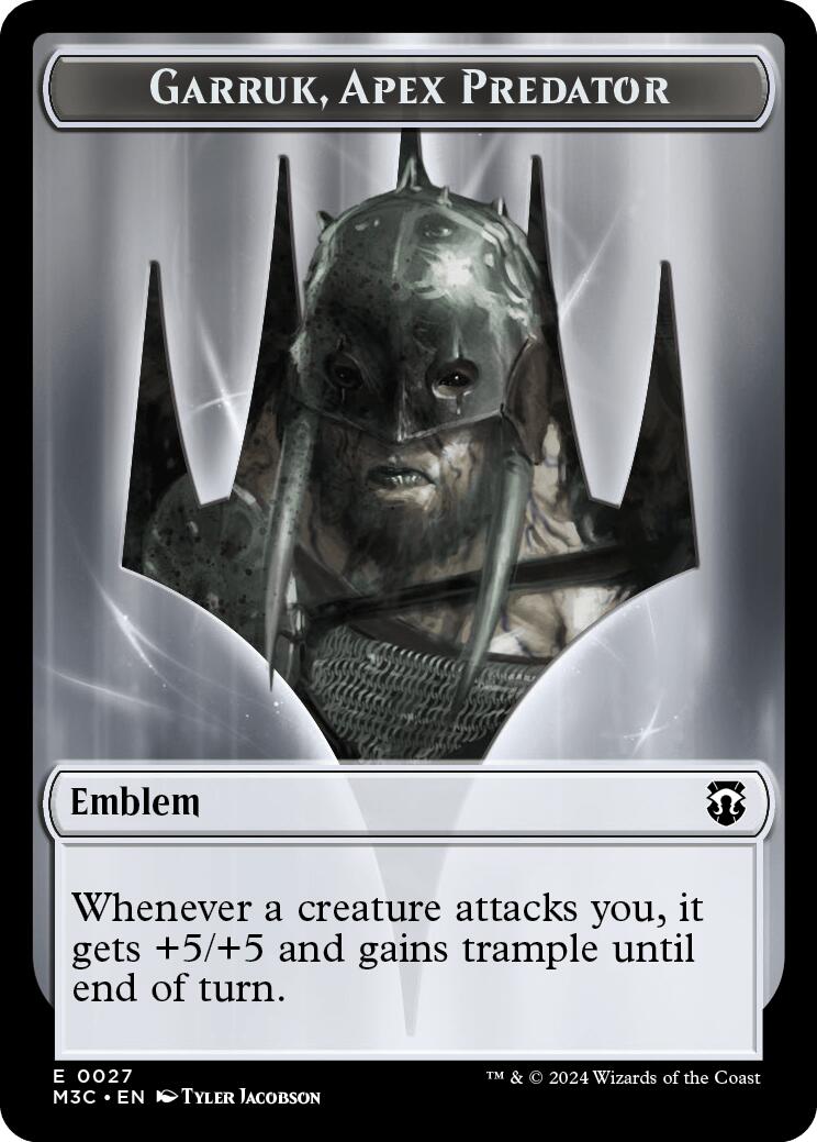 Emblem - Garruk, Apex Predator // Saproling Double-Sided Token [M3C - 27 // 21]