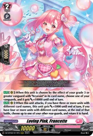 Loving Pink, Francette (DZ-BT02/017EN) - DZ-BT02: Illusionless Strife