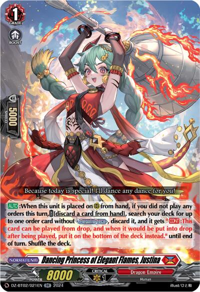 Dancing Princess of Elegant Flames, Justina [DZ-BT02 - DZ-BT02/021EN]