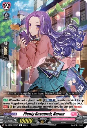 Plenty Research, Norma [DZ-BT02 - DZ-BT02/065EN]