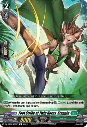 Foot Strike of Twin Horns, Staggin (DZ-BT02/108EN) - DZ-BT02: Illusionless Strife