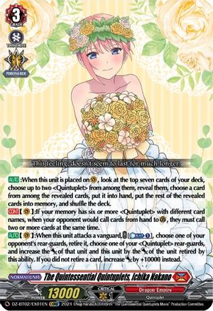 The Quintessential Quintuplets, Ichika Nakano (EXRRR) (DZ-BT02/EX01EN) - DZ-BT02: Illusionless Strife