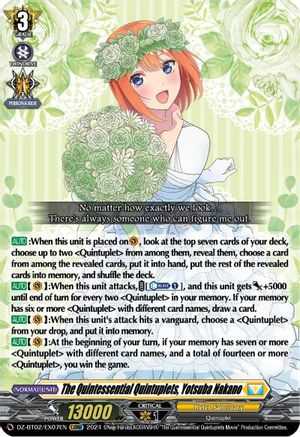 The Quintessential Quintuplets, Yotsuba Nakano (EXRRR) [DZ-BT02 - DZ-BT02/EX07EN]