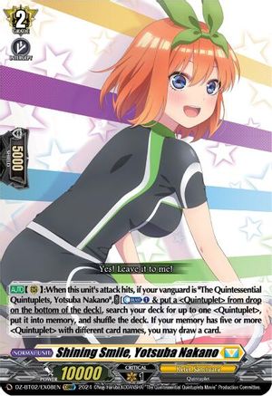 Shining Smile, Yotsuba Nakano (EXRRR) (DZ-BT02/EX08EN) - DZ-BT02: Illusionless Strife