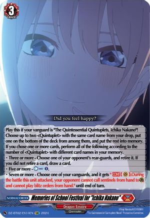 Memories of School Festival for "Ichika Nakano" (EXC) [DZ-BT02 - DZ-BT02/EX14EN]