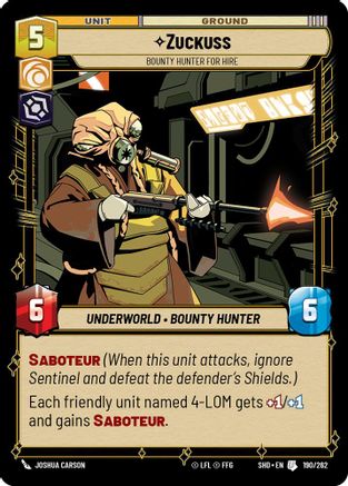 Zuckuss - Bounty Hunter for Hire (190/262) - Shadows of the Galaxy