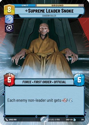 Supreme Leader Snoke - Shadow Ruler (Hyperspace) (314) - Shadows of the Galaxy Foil