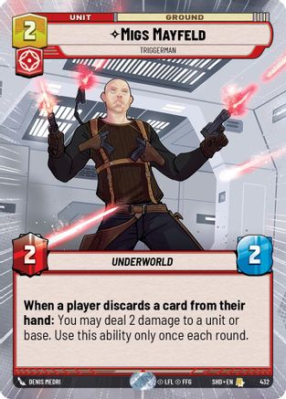 Migs Mayfeld - Triggerman (Hyperspace) (432) - Shadows of the Galaxy Foil