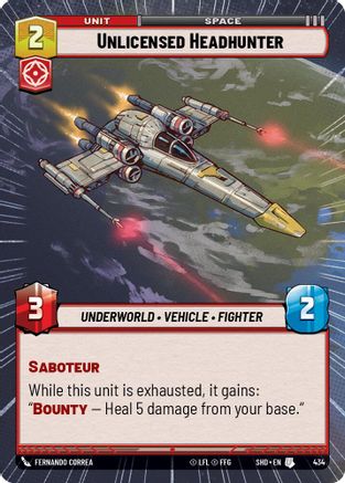 Unlicensed Headhunter (Hyperspace) (434) - Shadows of the Galaxy Foil