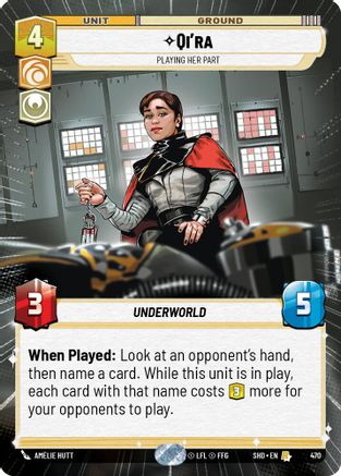 Qi'ra - Playing Her Part (Hyperspace) (470) - Shadows of the Galaxy Foil