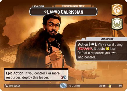 Lando Calrissian - With Impeccable Taste (Showcase) (279) - Shadows of the Galaxy Foil