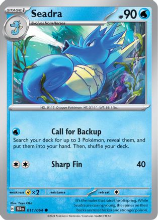 Seadra 011/064  - Reverse Holofoil SV Shrouded Fable - Common