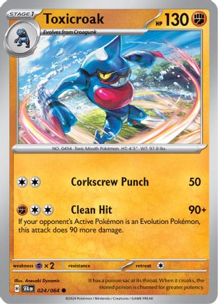 Toxicroak 024/064  - Reverse Holofoil SV Shrouded Fable - Common