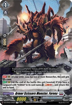Armor Scissors Monster, Forvex (DZ-BT03/070EN) - DZ-BT03: Dimensional Transcendence