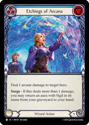 Etchings of Arcana (Blue) (ROS191) - Rosetta Rainbow Foil
