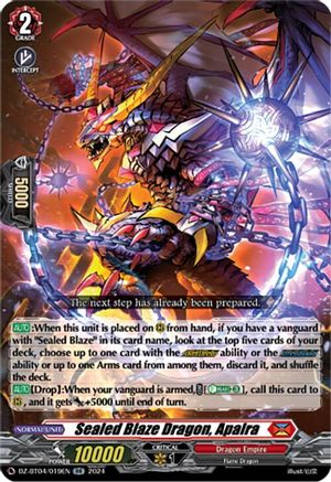 Sealed Blaze Dragon, Apalra (DZ-BT04/019EN) - DZ-BT04: Destined Showdown