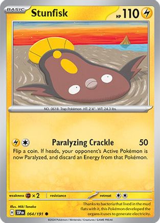 Stunfisk 064/191  - Reverse Holofoil SV08 Surging Sparks - Common