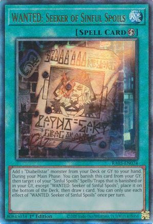 WANTED: Seeker of Sinful Spoils (PUR) [RA03-EN074]