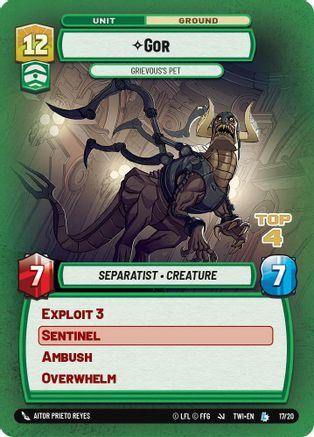 Gor - Grievous's Pet (Top 4) (17/20) - Organized Play Promos Foil