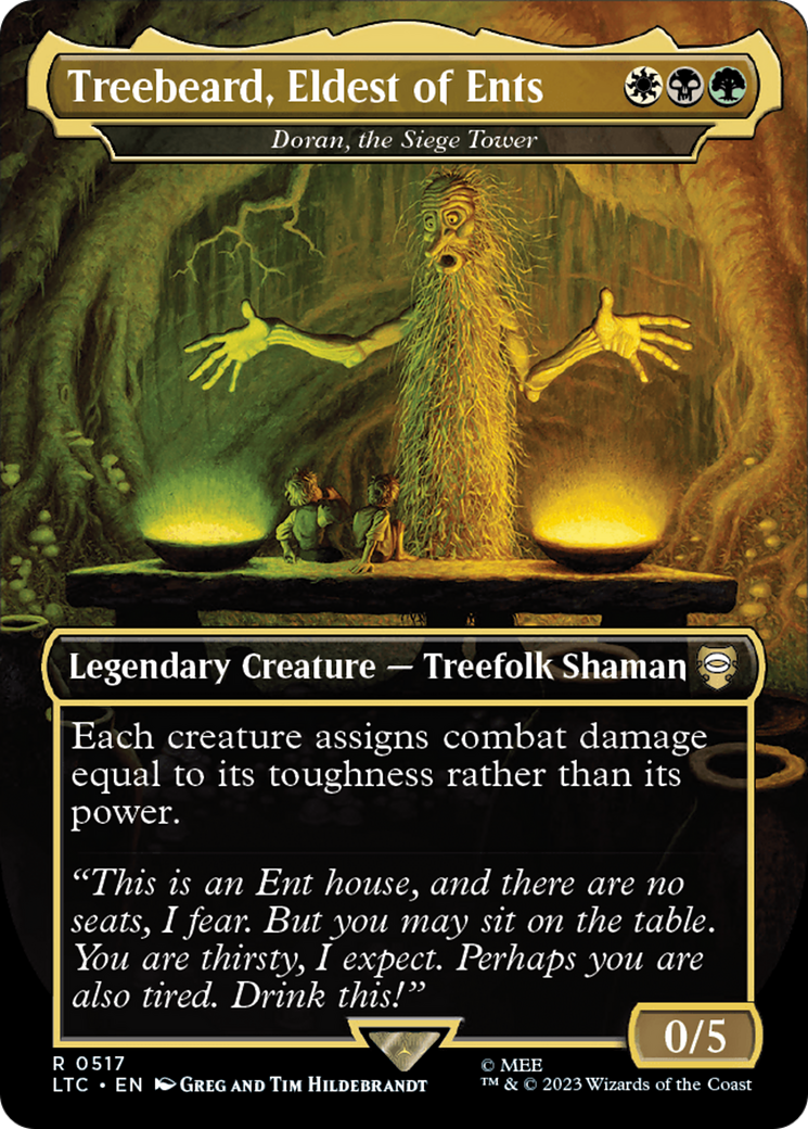 Treebeard, Eldest of Ents - Doran, the Siege Tower (Borderless) (LTC-517) - Tales of Middle-earth Commander / Treebeard, Eldest of Ents (Borderless) Foil